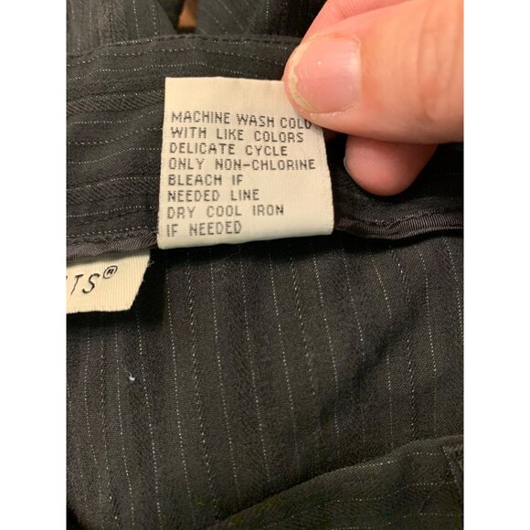 Requirements Pin Striped Dress Pants Womens Size 14 Black Business Casual AD1 - Picture 5 of 5